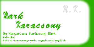 mark karacsony business card